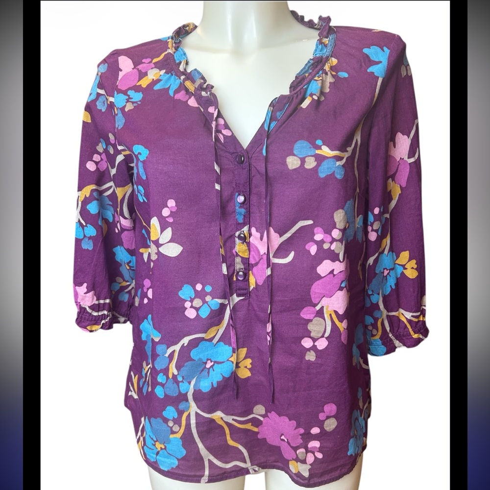 Purple Floral Blouse